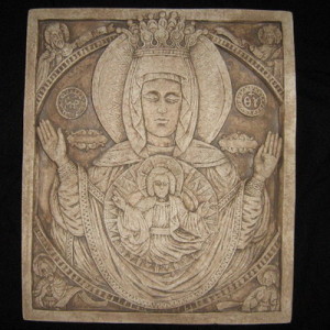 Богородица с младенеца - патина
